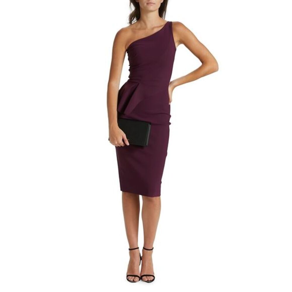 Chiara Boni La Petite Robe Zulema One-Shoulder Peplum Dress US 6 $695